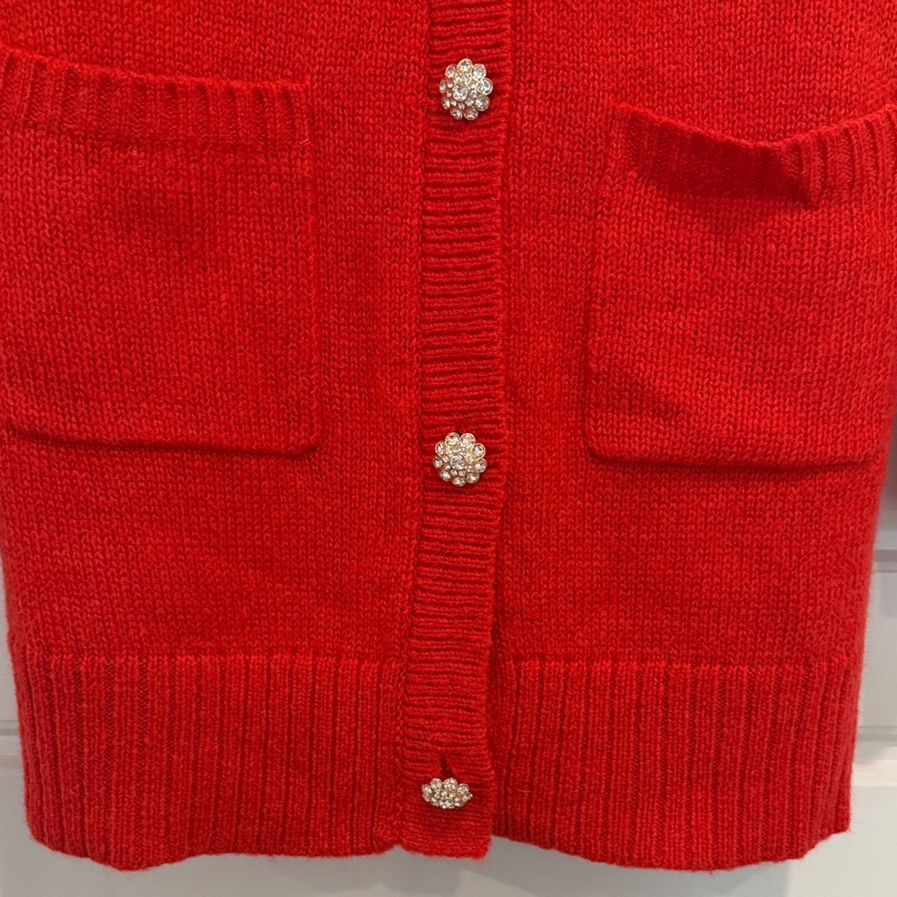 Lilly Pulitzer Red Cardigan with Button Detail - Picture 3 of 3